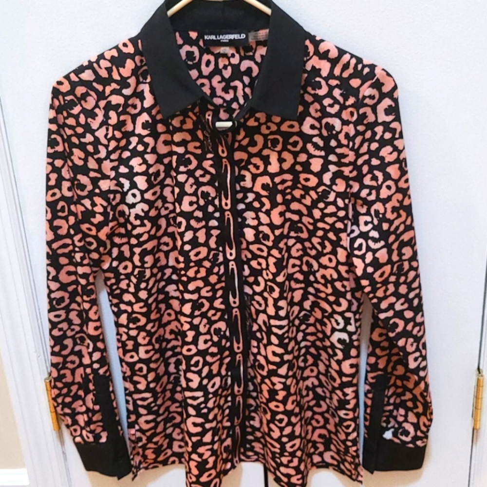 Karl Lagerfeld animal print blouse